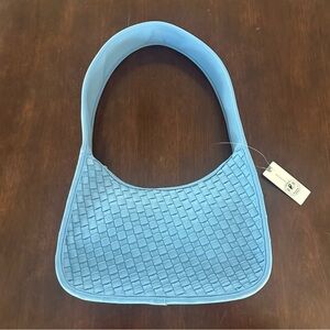 Anthropologie Light Blue Woven Shoulder Bag.New